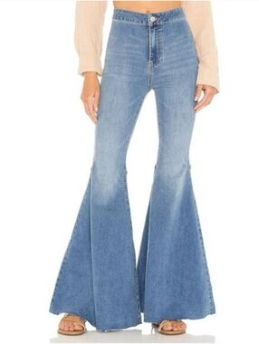 NWT- Free People Float On Light Blue High Waist Super Flare Jean Women's Size 26